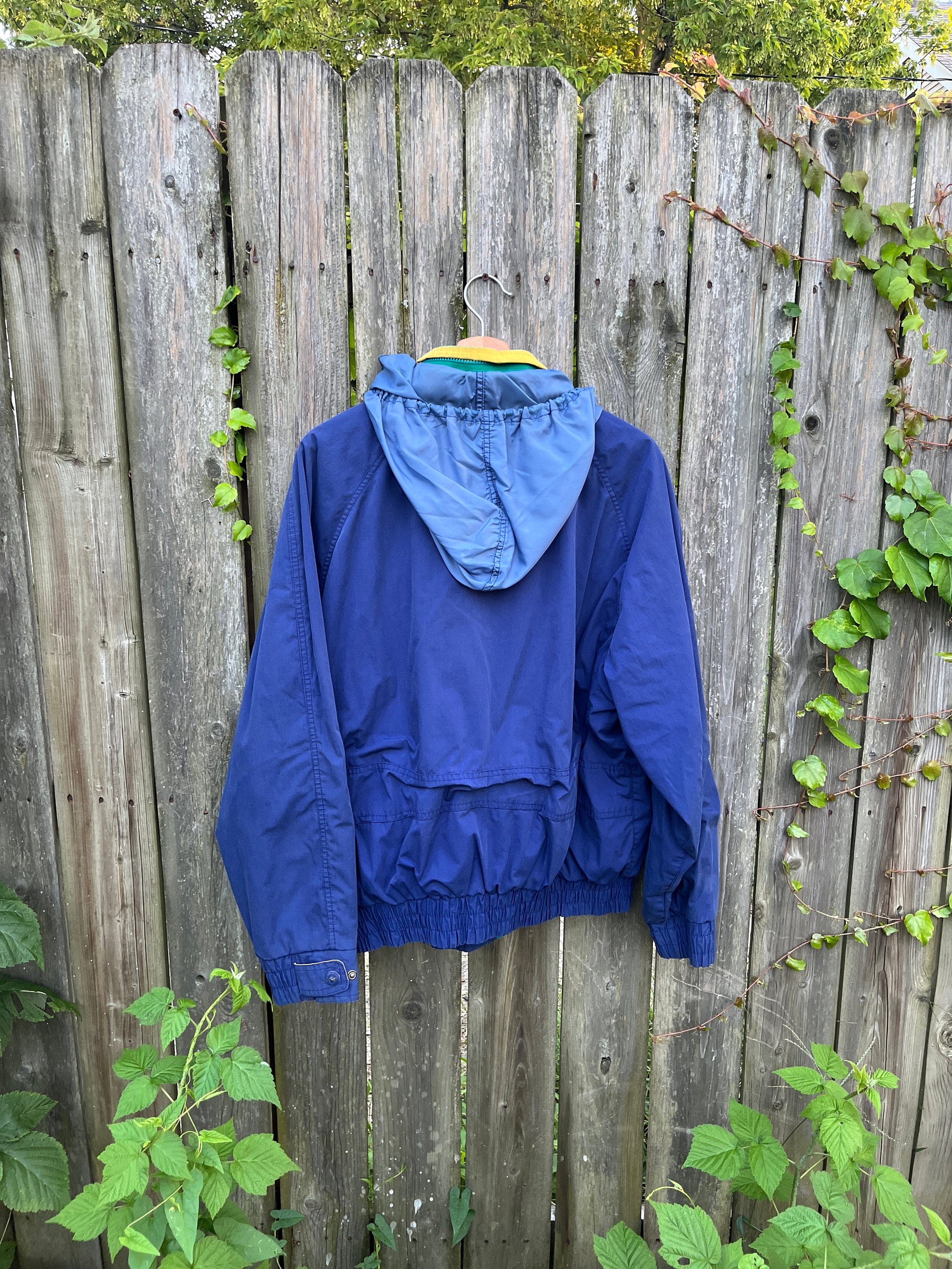 Vintage 90's Oceanside Blue Zip up Poly/cotton Blend Zip and Snap 