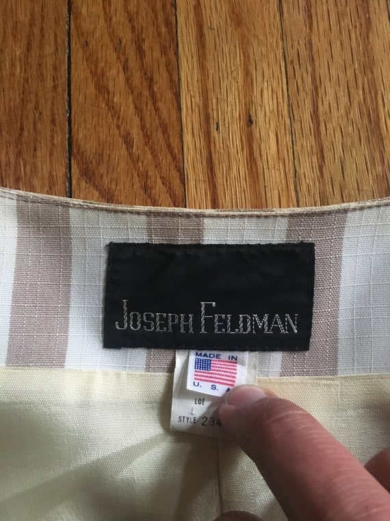 Vintage 80's Joseph Feldman Light Brown and White… - image 4