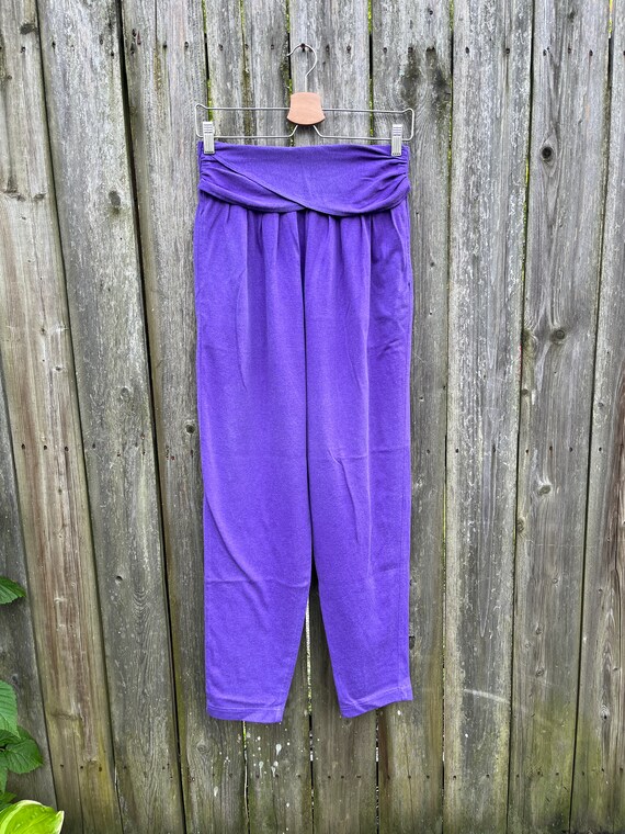 Vintage 80's Basic Essentials Purple Poly/Cotton … - image 2