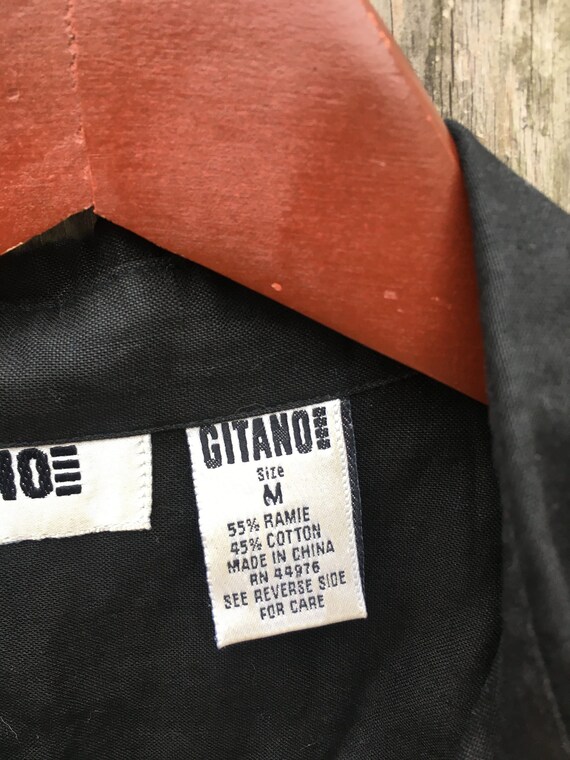 Vintage 80's Gitano Black Button Up with Jewels a… - image 7