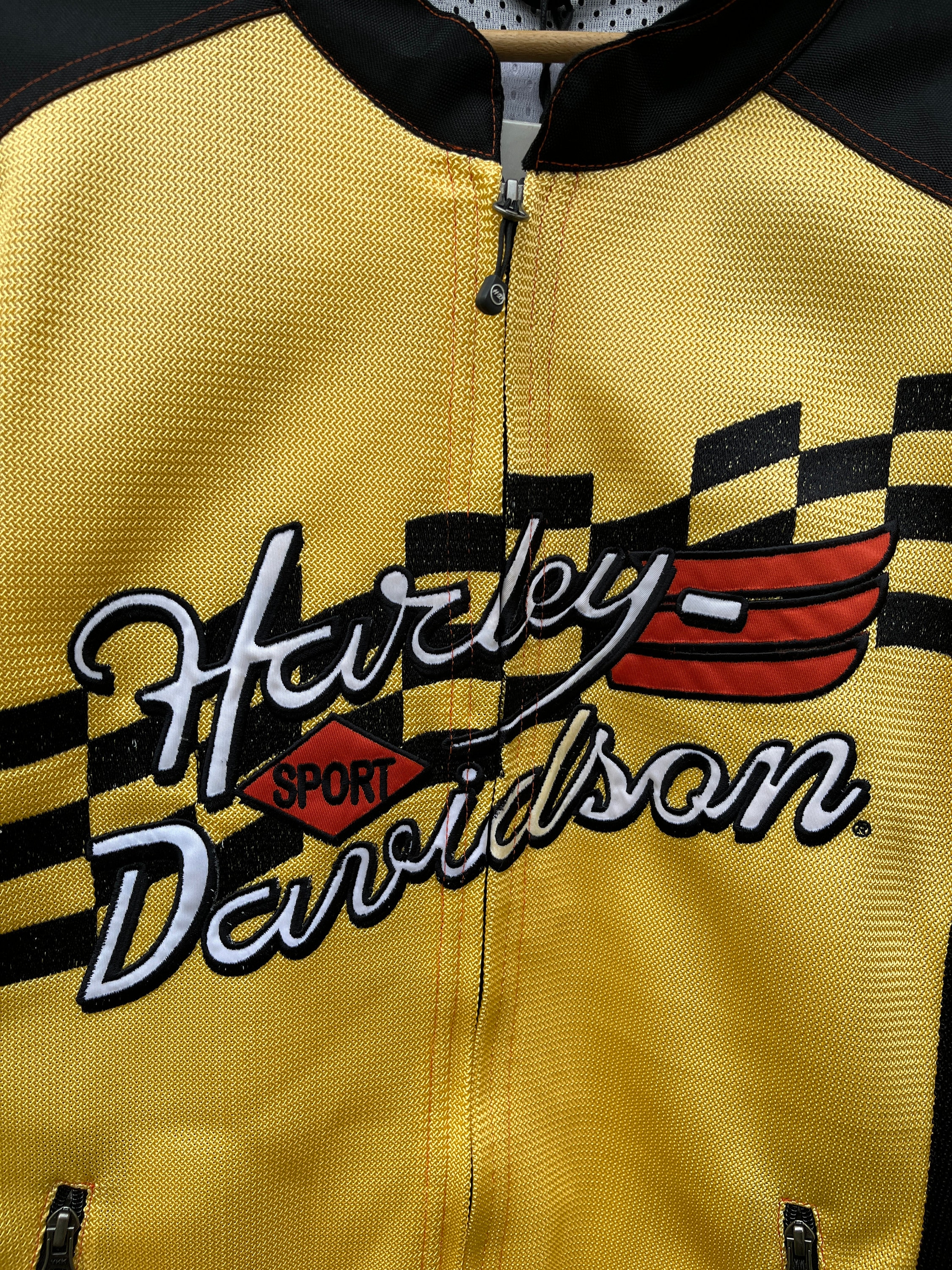 2000's Harley Davidson Motorcycles Zip up Yellow and Black Long