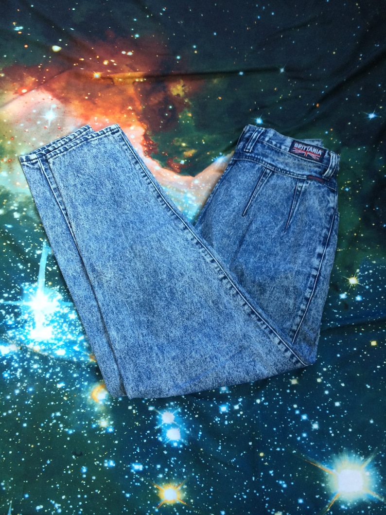 Vintage Brittania Acid Wash High Waist Denim Jeans