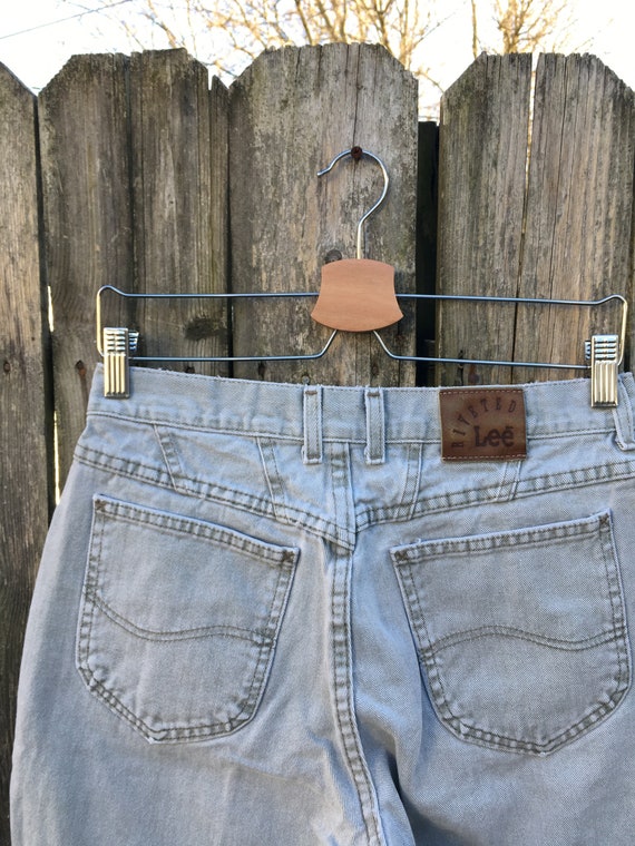 Vintage 90's Lee Denim Gray Mid Rise Tapered Leg … - image 4