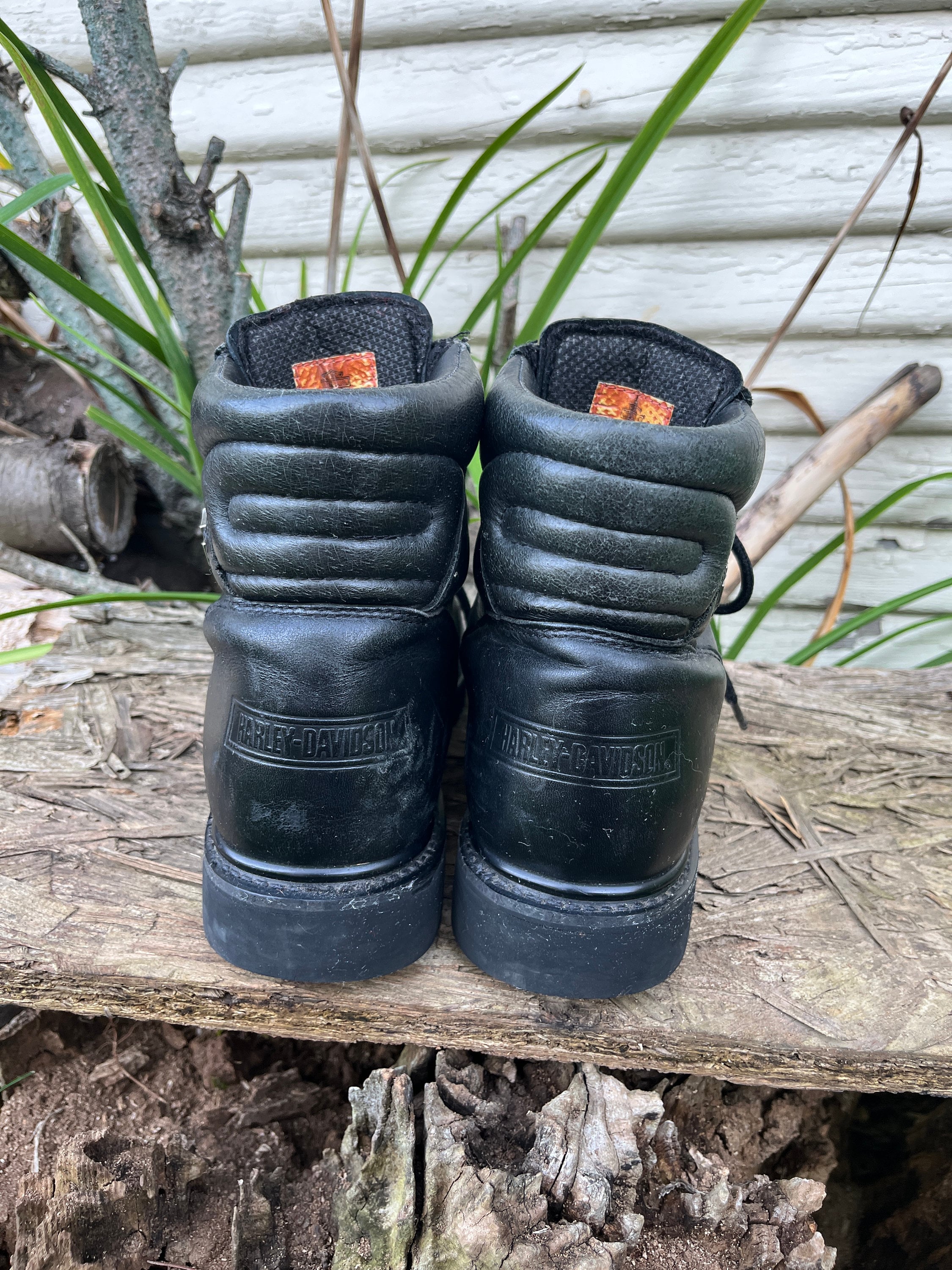 Vintage 90's Harley Davidson Motorcycles Black Leather Lace