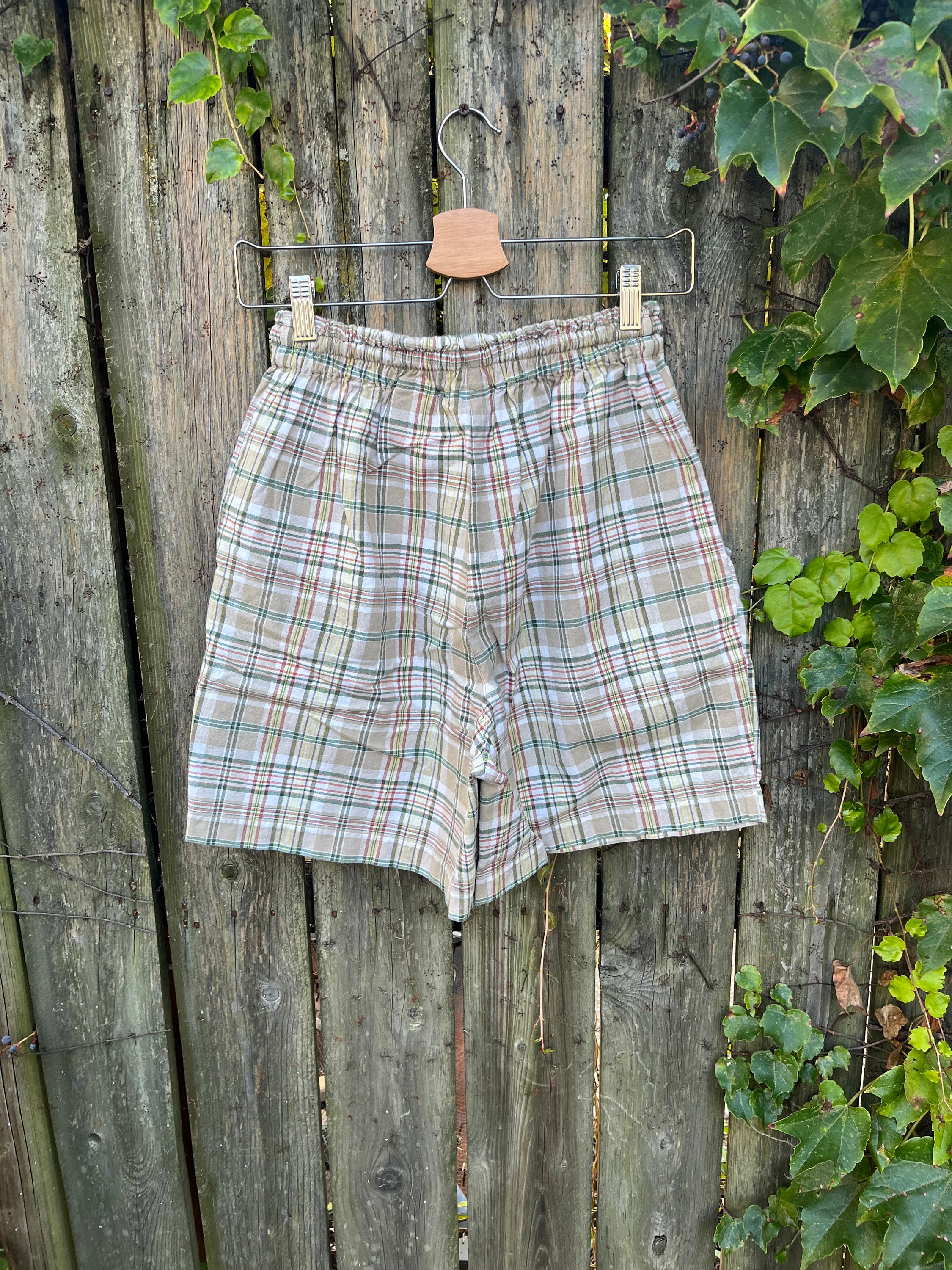 Vintage 90's Erika and Company Plaid 100% Cotton Shorts With