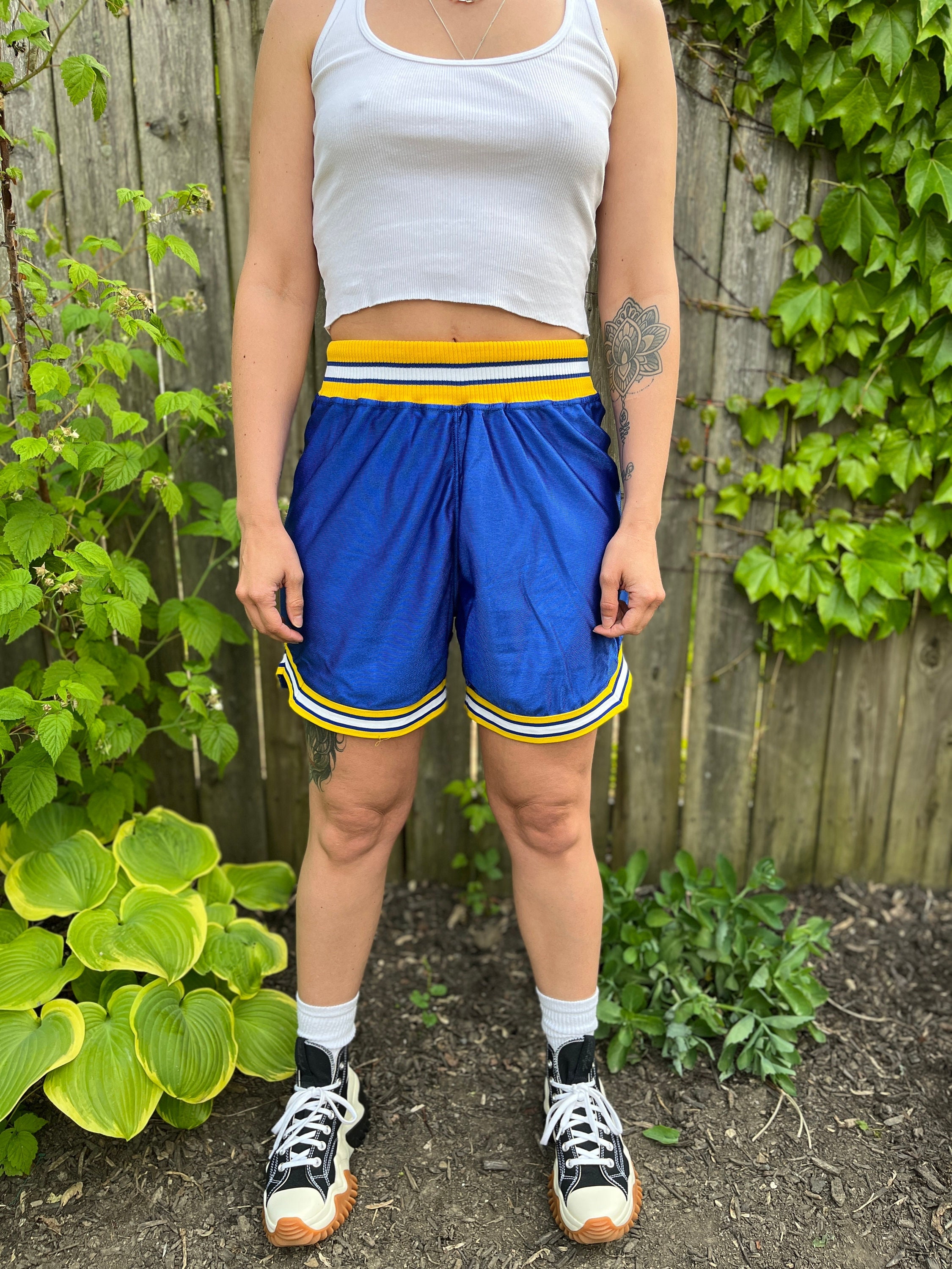 Vintage 80's Sports Belle Blue and Yellow 100% Nylon Made in
