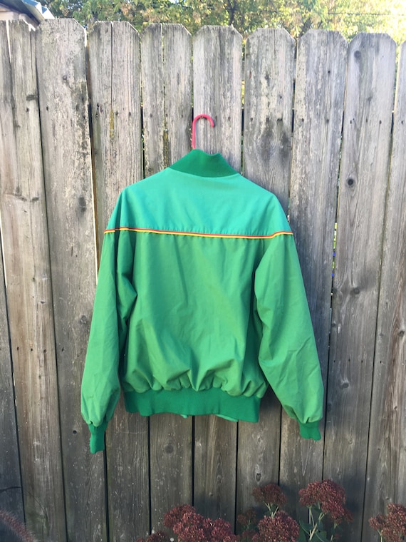 Vintage 70's Super Crost Seeds Green and Yellow Zip up Light Lined Vintage 70's Super Crost Seeds Green and Yellow Zip up Light Lined