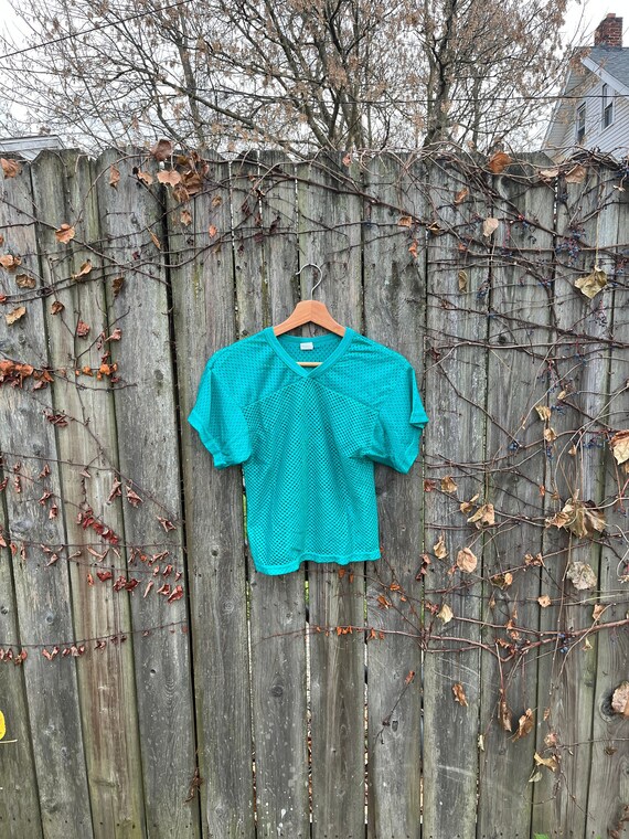 Vintage 80's Unbranded Aqua Colored Made in USA C… - image 6