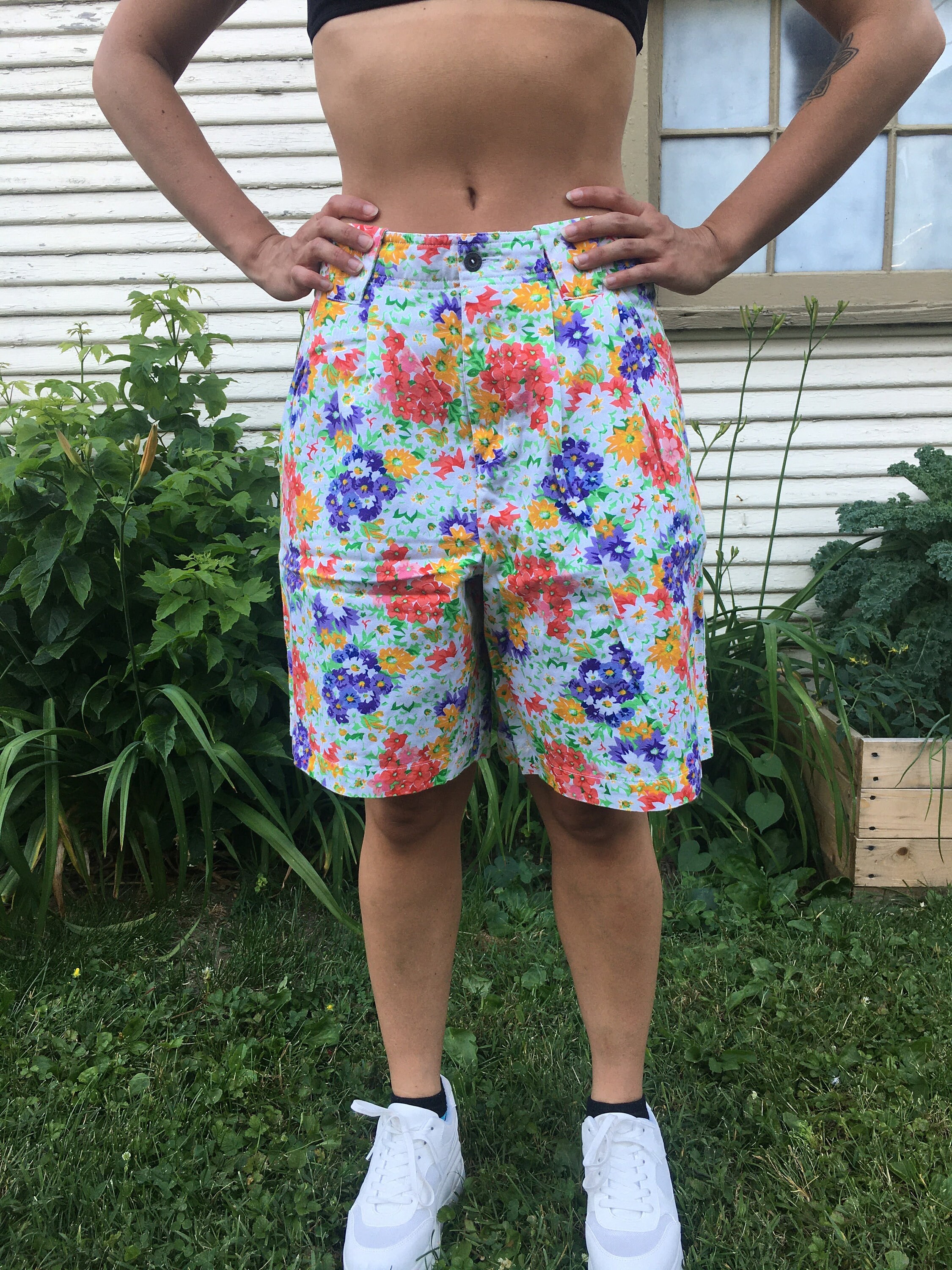 Vintage 90's Liz Sport Colorful Floral Pattern All Over Print
