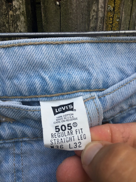 Vintage 90's Levi's 505 Orange Tab Light Wash Hig… - image 4