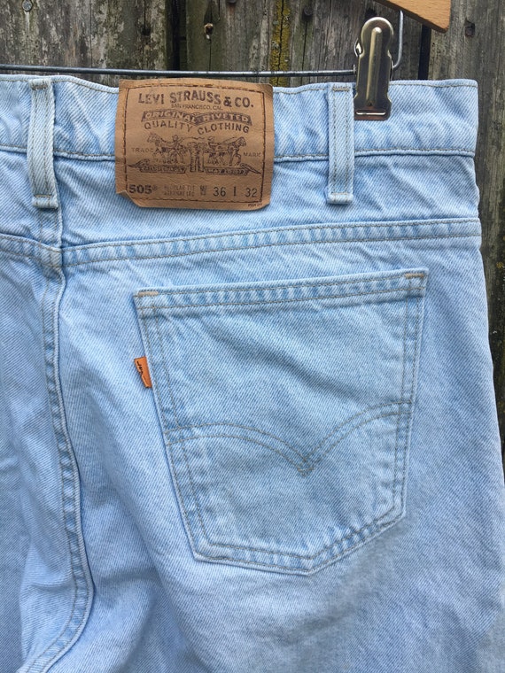 Vintage 90's Levi's 505 Orange Tab Light Wash Hig… - image 8