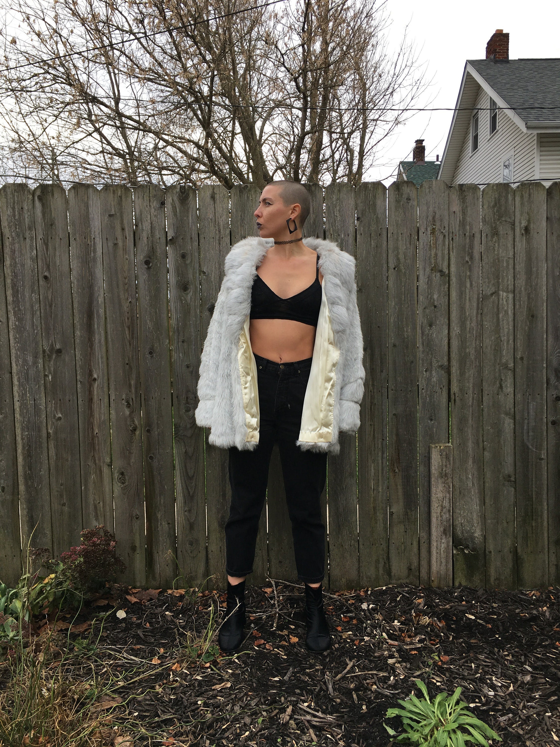 ジャケット・アウター vintage fake fur long coat Size 12/14 - Vintage Full Length (Faux) Fur Coat Size ~ Size