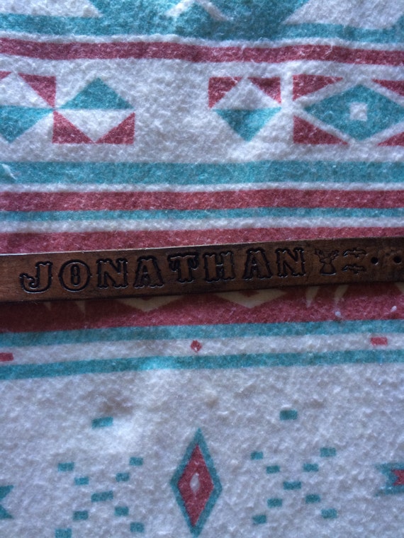 Vintage 80's Brown Leather Personalized Tooled Jo… - image 1