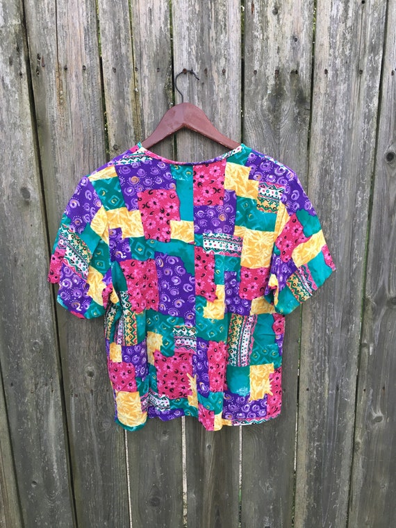 Vintage 80's Sag Harbor Colorful Patterned Short … - image 7