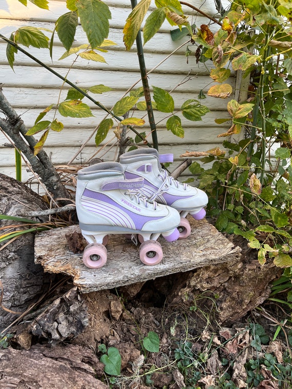 Vintage 90's Roller Derby Fire Star Purple and Wh… - image 4