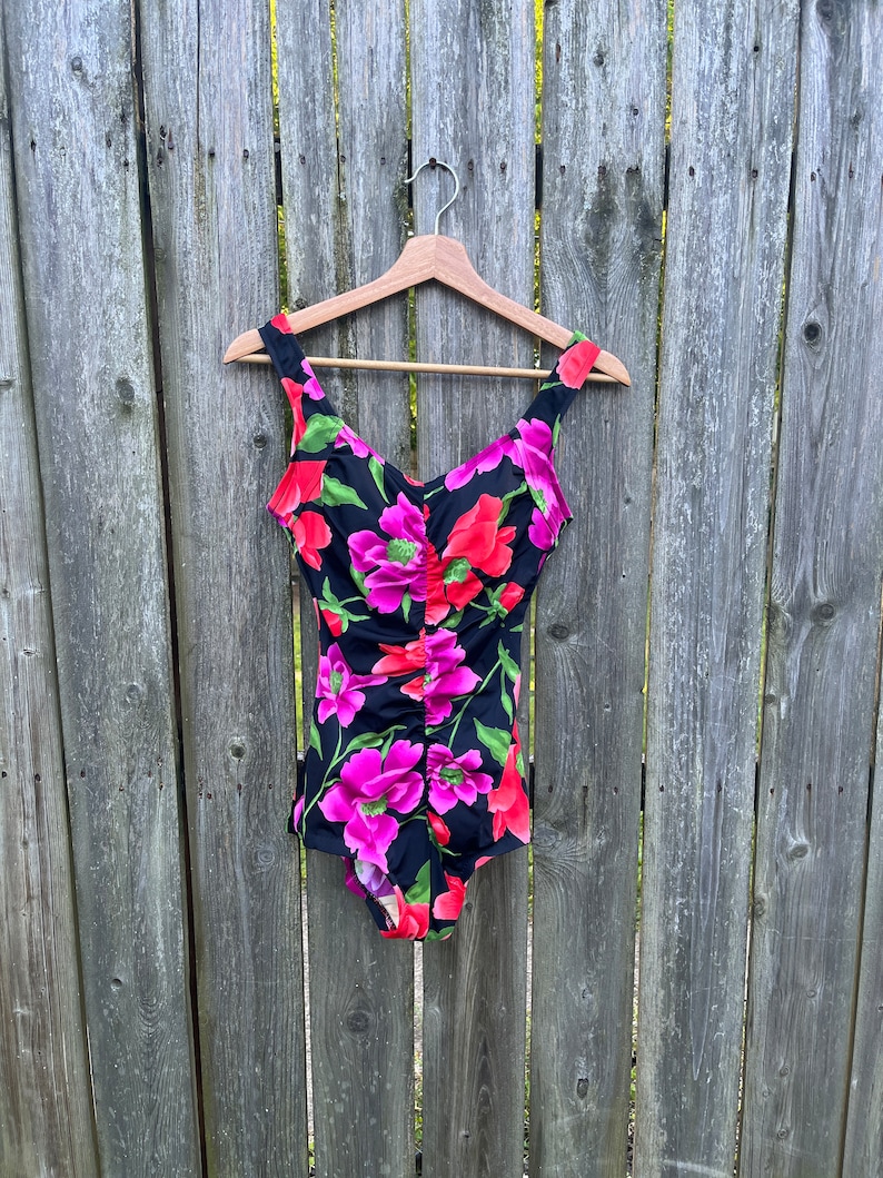 Vintage 90's Maxine Floral Pattern One Piece Swimsuit Size 8 image 2