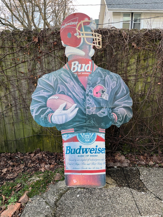 Vintage 90's Cleveland Browns Budweiser Beer Cardboard Standee 6