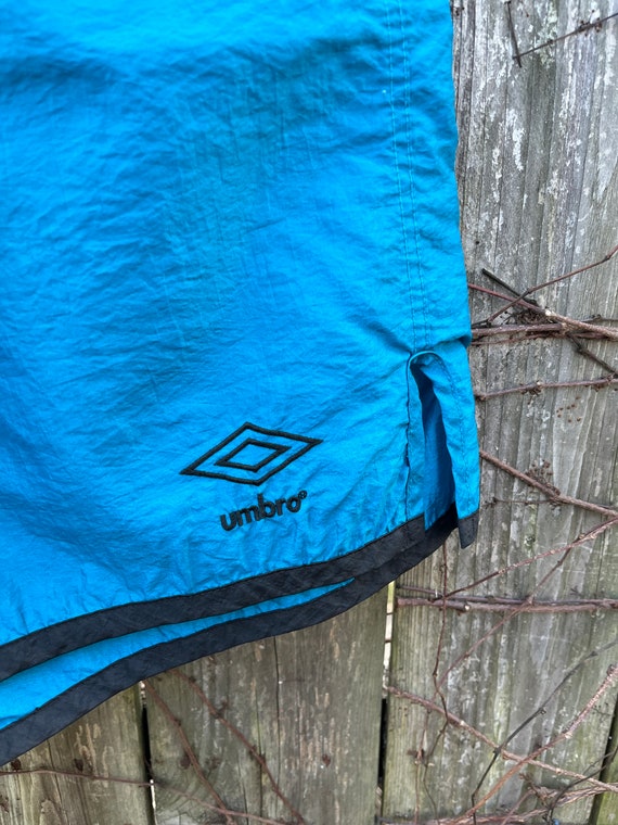 Vintage 90's Umbro Made in USA 100% Nylon Blue So… - image 3