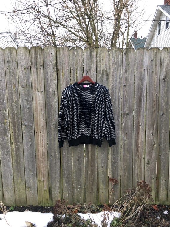 Vintage 80's Sheridan Square Woman Black Knit Sil… - image 2