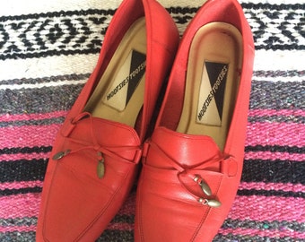 Vintage Mootsies Tootsies Red Slip On Shoes
