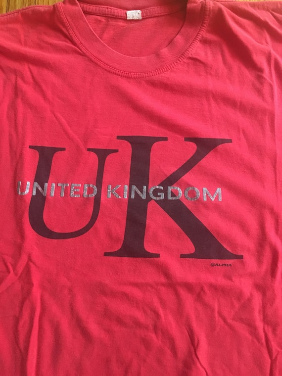 Vintage 90's Unbranded United Kingdom Red Short S… - image 2