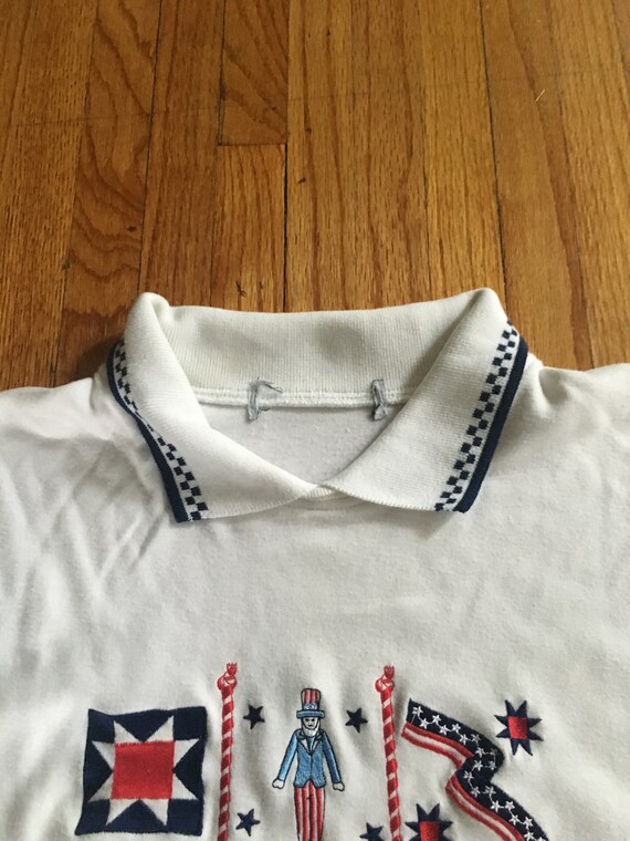 Vintage 90's Unbranded Red White and Blue July 4t… - image 6