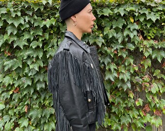 Vintage 90's LB Leather Bound Exclusive Black Leather Zip up