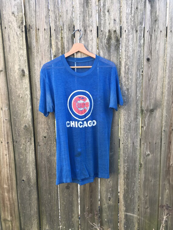 Vintage 1980's Chicago Cubs Well Worn Short Sleev… - image 5
