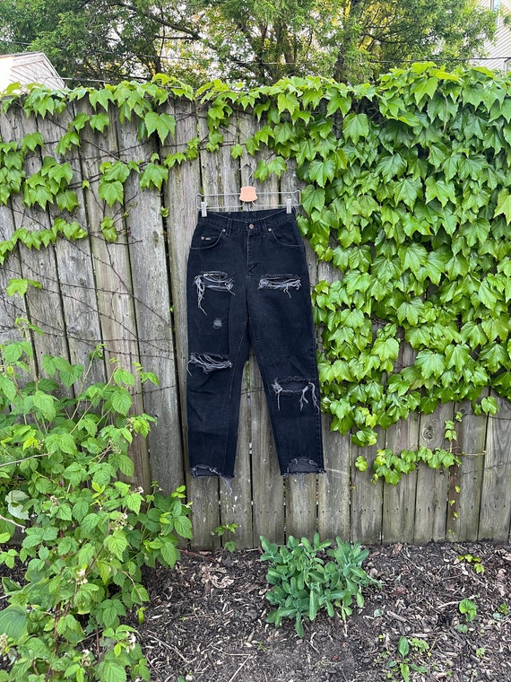 Vintage 90's Lee Denim High Waist Distressed Black