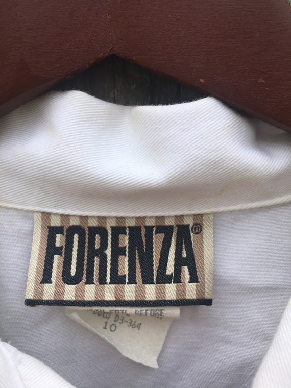 Vintage 80's Forenza White Half Sleeve Button Up Coll… - Gem