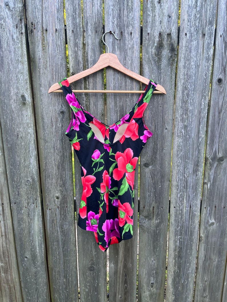 Vintage 90's Maxine Floral Pattern One Piece Swimsuit Size 8 image 4