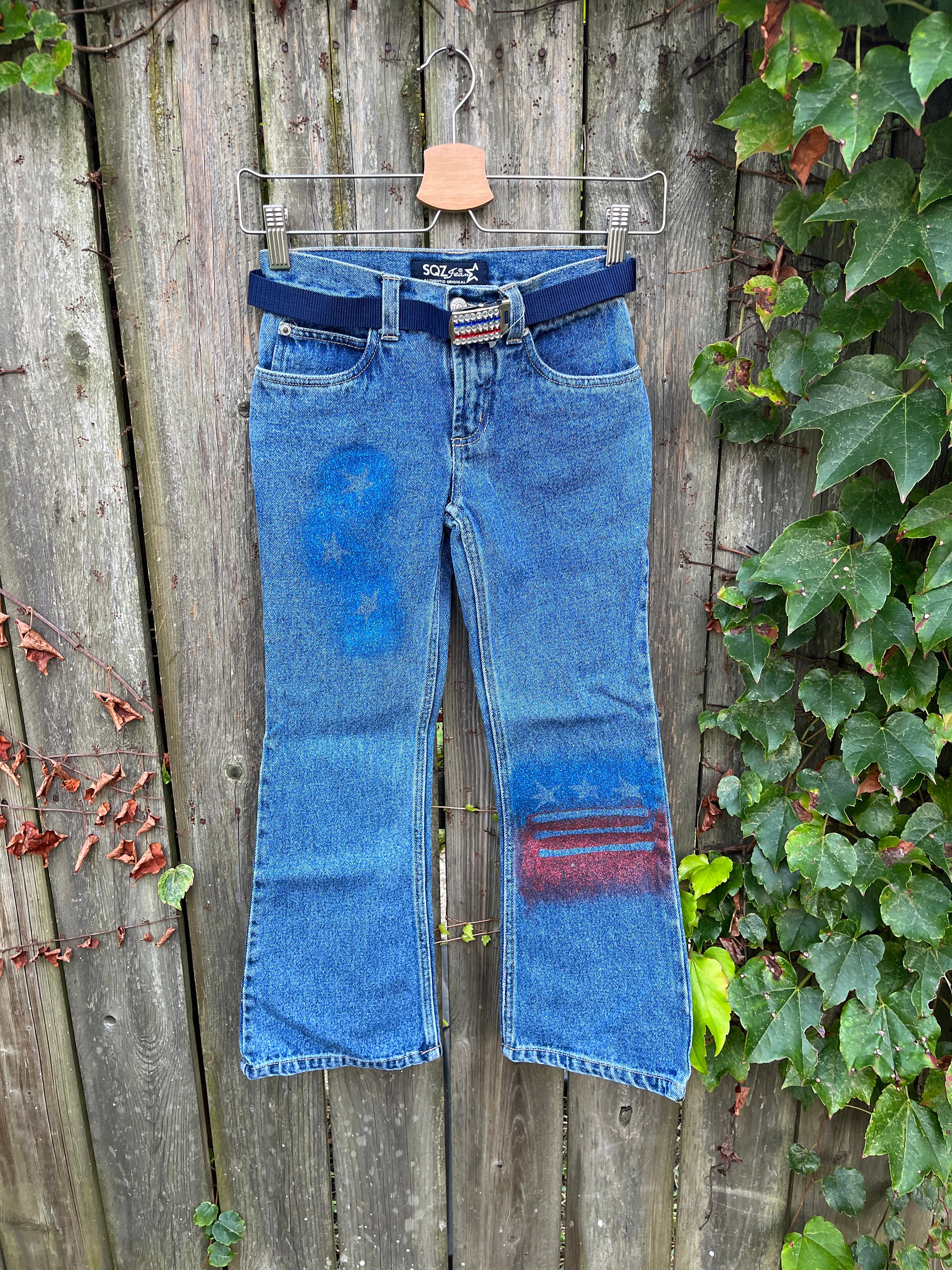 Vintage 2000's Squeeze Jeans Deadstock Medium Wash American Flag