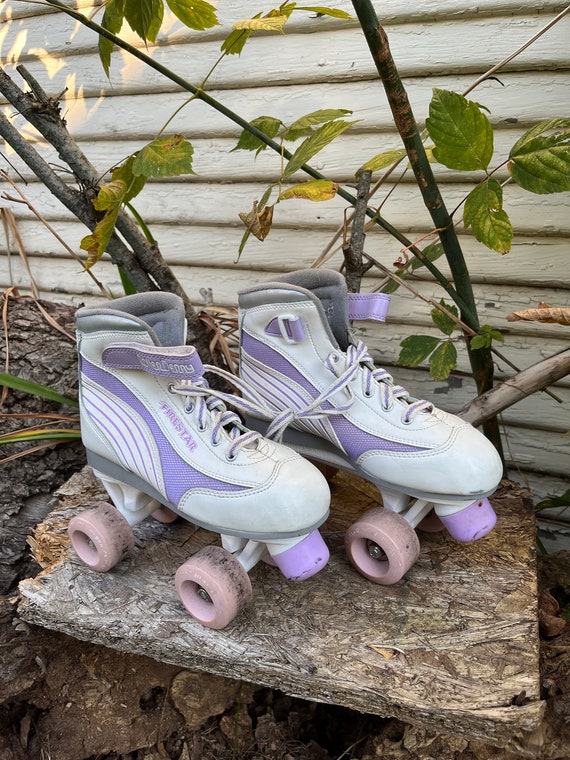 Vintage 90's Roller Derby Fire Star Purple and Wh… - image 2