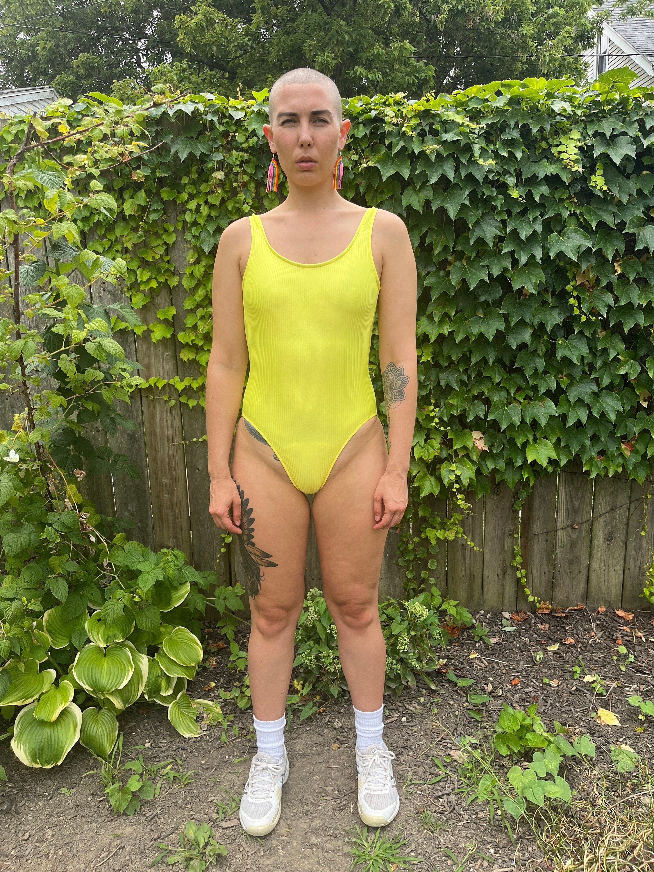 Vintage 90 s South Point Yellow Ribbed Texture One Piece Swimsuit Size Small Etsy