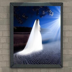 Halloween Wall Art, Halloween Digital Download Art, Bride Ghost Wall Art