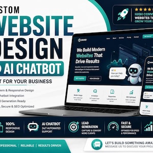 Individueller Webdesign-Service, responsives Business mit KI-Chatbot