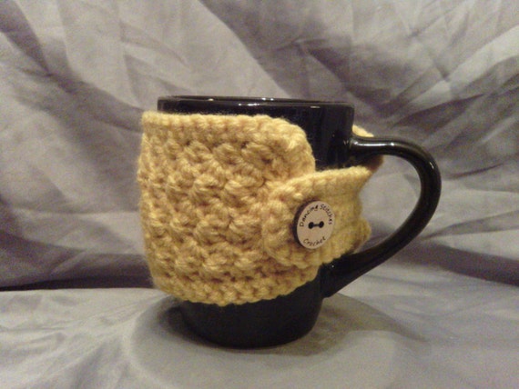 2 Colorful Mug Cozy, Cup Cuff, Mug Warmer With Button Accent - Etsy