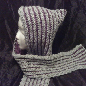 Unisex Adult Pixie Hat, Hooded Scarf, Cowl, Snood