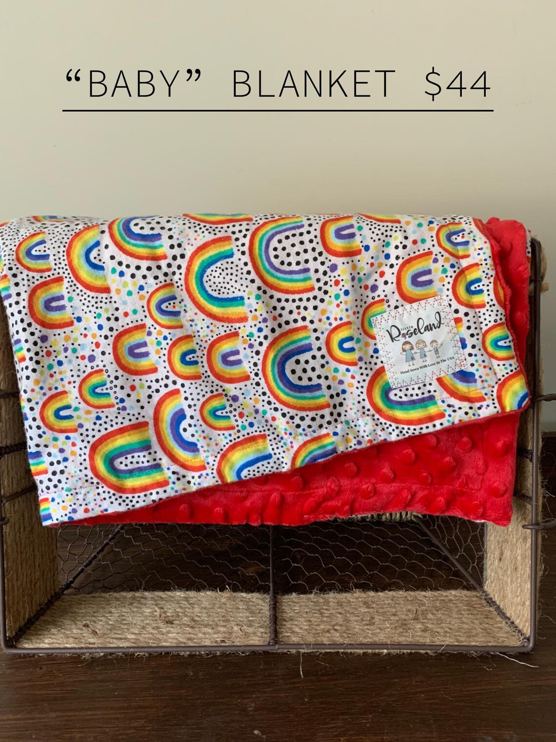 Minky Dot Baby Blanket Rainbows Etsy
