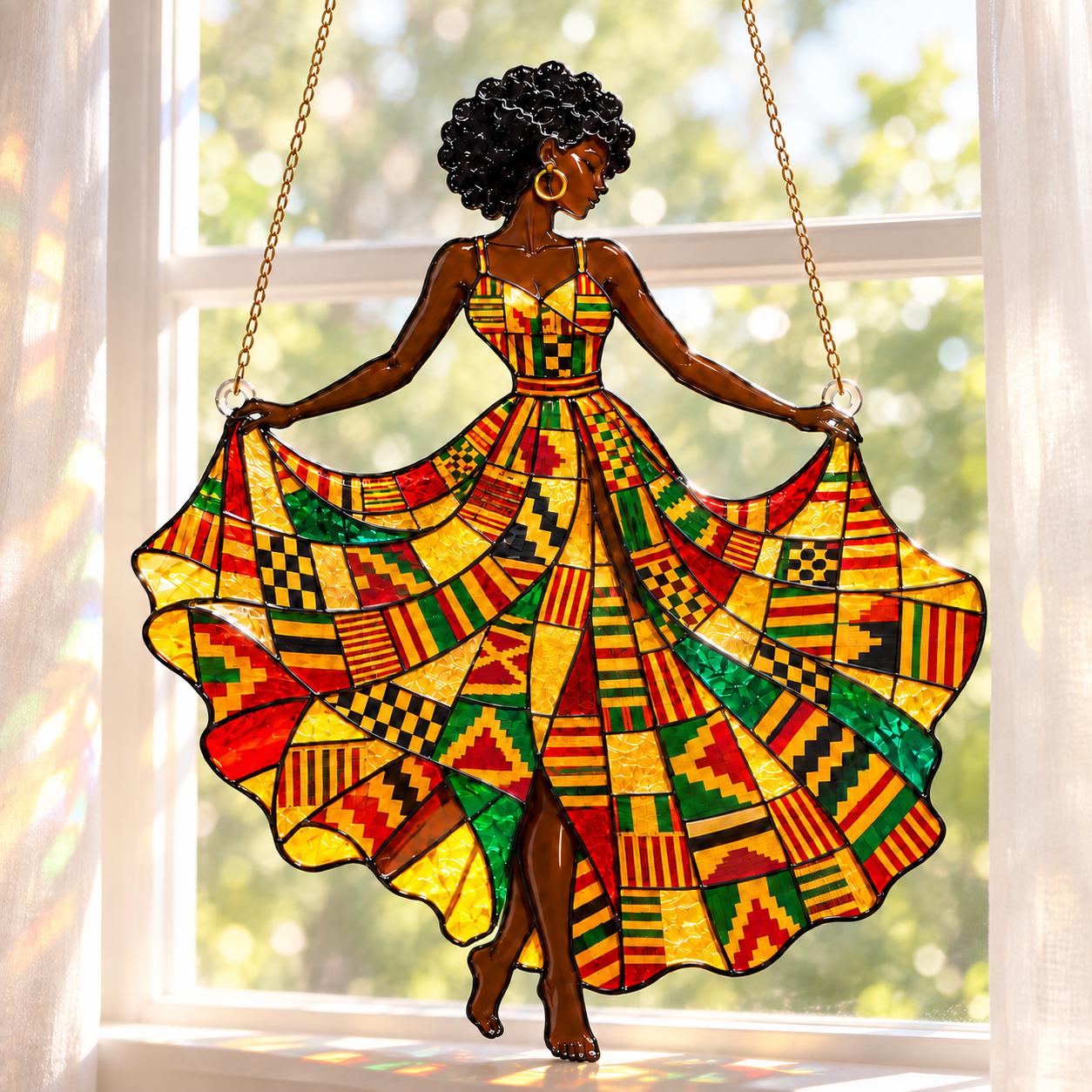 ステンドグラスパネル　アフリカ像1 African Stained Glass Patterns - Etsy