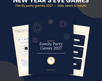New Years Eve Games 2027, Family Party Games Printable, NYE Bingo, New Year Trivia, Kids Countdown Bags, Would You Rather, Instant Download
