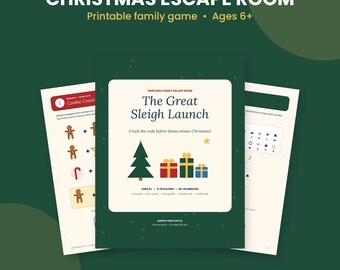 Christmas Escape Room for Kids, Printable Family Game, Holiday Party Puzzle Game, Christmas Eve Activity, Ages 6+, Instant Download PDF