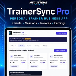Aplicación web para entrenadores personales / Programador de citas, generador de facturas y seguimiento de ganancias / Acceso Pro de por vida