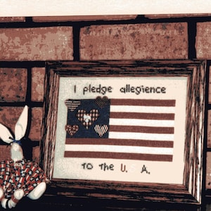 Pattern Booklet - Cross-Stitch I Pledge by Angel Stitchin Leaflet AS60-024 - Patriotic flag