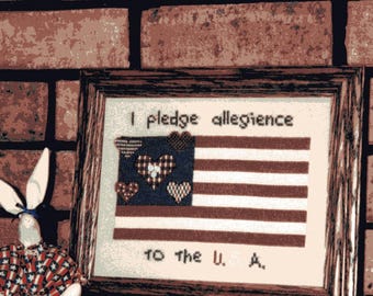Pattern Booklet - Cross-Stitch I Pledge by Angel Stitchin Leaflet AS60-024 - Patriotic flag