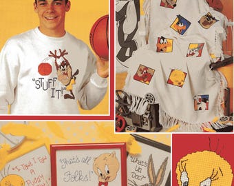 The Official Looney Tunes Cross Stitch Book - Leisure Arts Leaflet 2723 - 30 projects