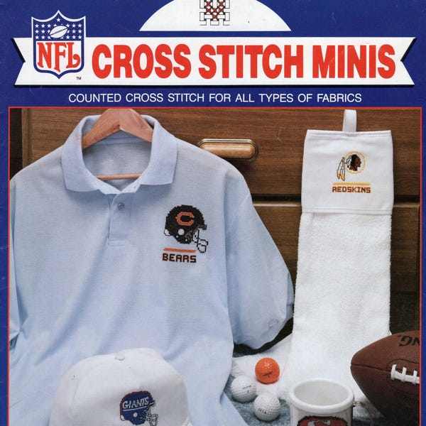 NFL Cross Stitch Minis Vintage 1991 Pattern Book
