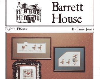 Pattern Booklet - Cross-Stitch Eight Efforts by Janie Jones from Barrett House Vintage Country 1985