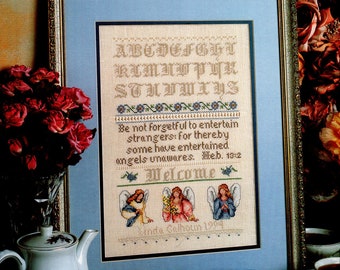 Angels Unawares Cross Stitch Sampler Pattern Book – Leisure Arts 2598