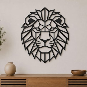 Geometric Lion Head SVG, Low Poly Animal Wall Art (Digital Download)